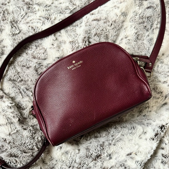 Kate Spade Burgundy Red Crossbody Double Zipper - Picture 1 of 5
